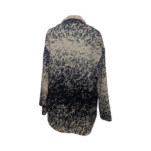 Sinequanone Designer Chunky Knit Navy and Cream Cardigan Jacket Size EU 38 - Picture 4 of 11